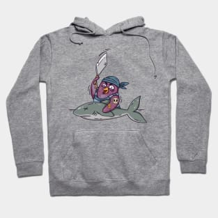 Pirate penguin cut shark Hoodie